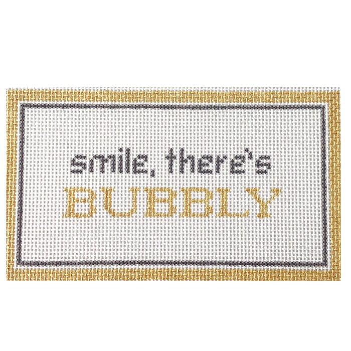 Smile, There's Bubbly Painted Canvas Initial K Studio 
