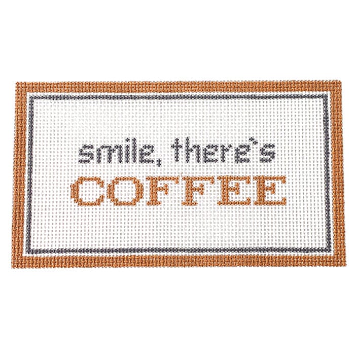 Smile, There's Coffee Painted Canvas Initial K Studio 