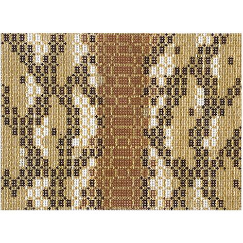 Snakeskin Mini Clutch   Brown Painted Canvas KCN Designers  - 1