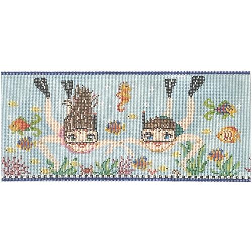 Snorkelers Painted Canvas Funda Scully  - 1