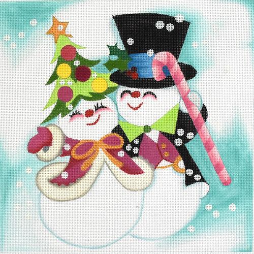 Snow Couple Painted Canvas Raymond Crawford Designs 