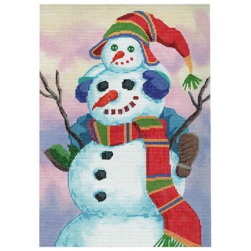 Snow Dad Painted Canvas Labors of Love Needlepoint  - 1