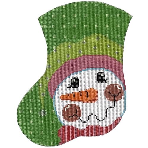 Snow Girl Peek A Boo Mini Stocking Painted Canvas The Meredith Collection 