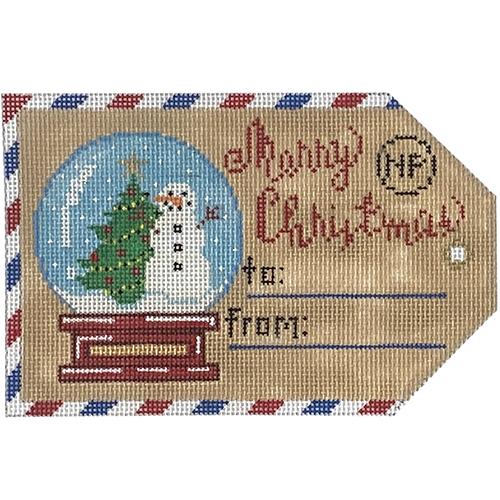 Snow Globe Tag Painted Canvas The Meredith Collection 