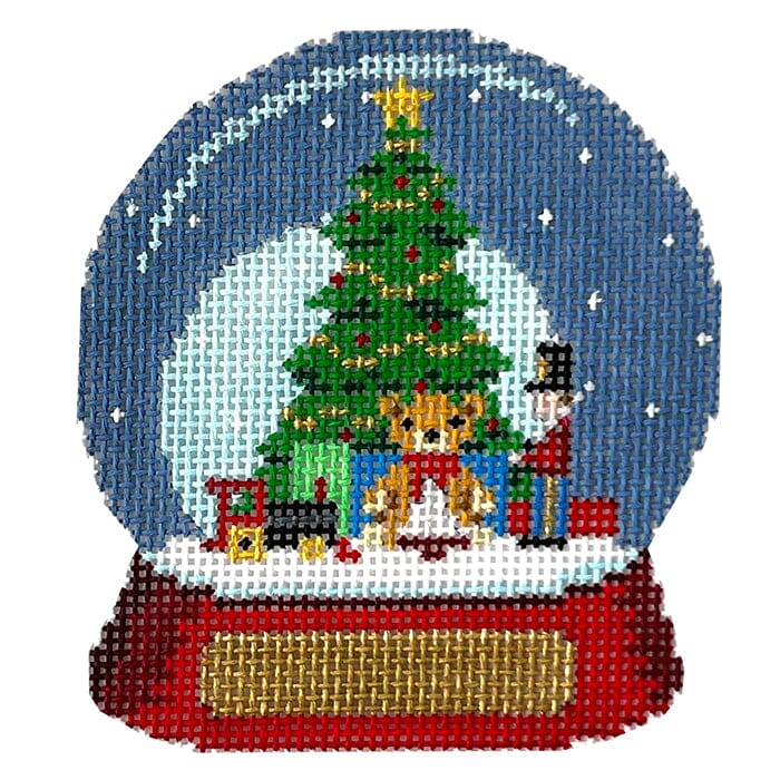 Snow Globe Toy Tree Painted Canvas Susan Roberts Needlepoint Designs Inc. 