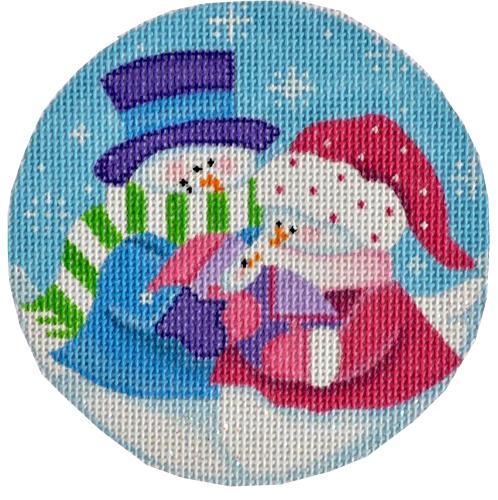 Snow Parents with Baby Girl Painted Canvas Pepperberry Designs 
