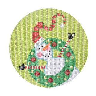 Snow Wreath Man Ornament Painted Canvas The Meredith Collection 
