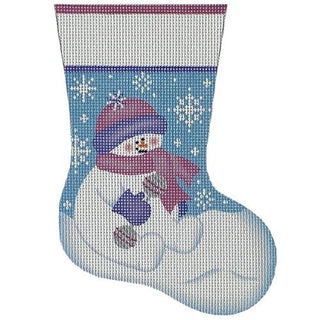 Snowbaby Girl Mini Stocking Painted Canvas Pepperberry Designs 
