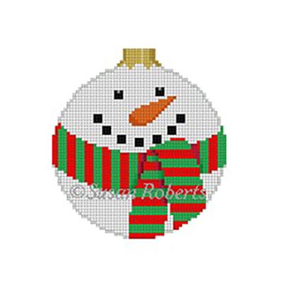 Snowball 3" Round Painted Canvas Susan Roberts Needlepoint Designs Inc.  - 1
