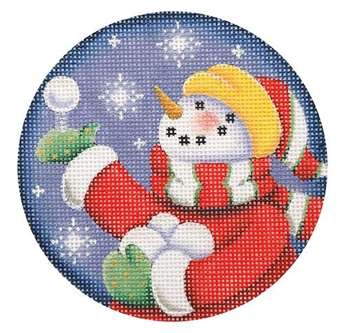 Snowballs Ornament Painted Canvas Rebecca Wood Designs 
