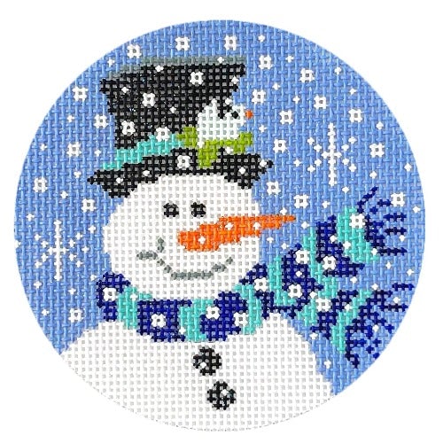 Snowbird and Snowman Painted Canvas Vallerie Needlepoint Gallery  - 1