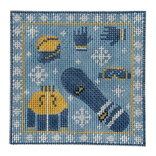 Snowboarding Square Painted Canvas Danji Designs  - 1