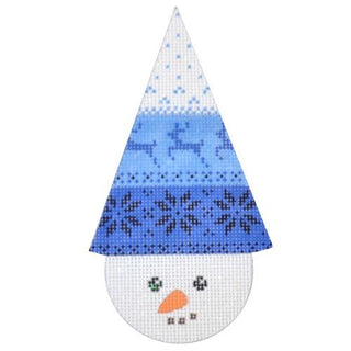 Snowcone Blue Reindeer with Stitch Guide Painted Canvas Needlepoint.Com 
