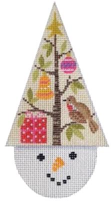 Snowcone Gift Tree with Stitch Guide Painted Canvas Needlepoint.Com 
