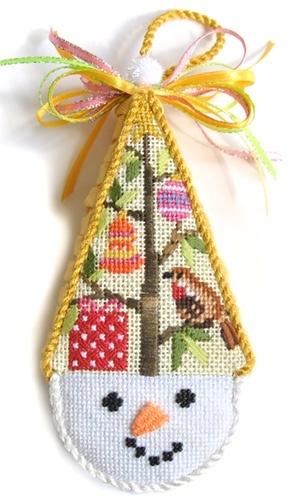 Snowcone Gift Tree with Stitch Guide Painted Canvas Needlepoint.Com 
