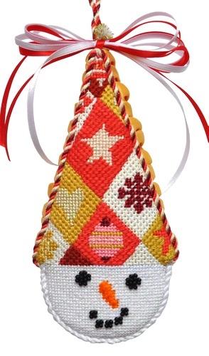 Snowcone Harlequin with Stitch Guide Painted Canvas Needlepoint.Com 
