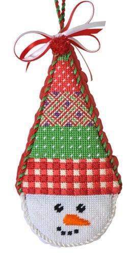 Snowcone Red Gingham with Stitch Guide Painted Canvas Needlepoint.Com 
