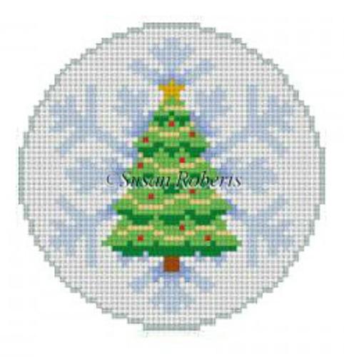 Snowflake Christmas Tree Ornament Painted Canvas Susan Roberts Needlepoint Designs, Inc. 