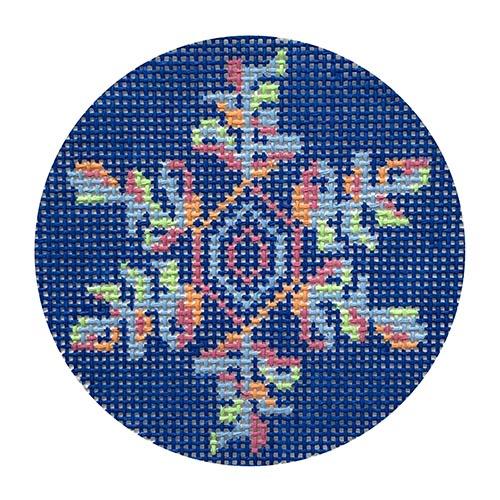 Snowflake Crystal Painted Canvas Blue Ridge Stitchery 