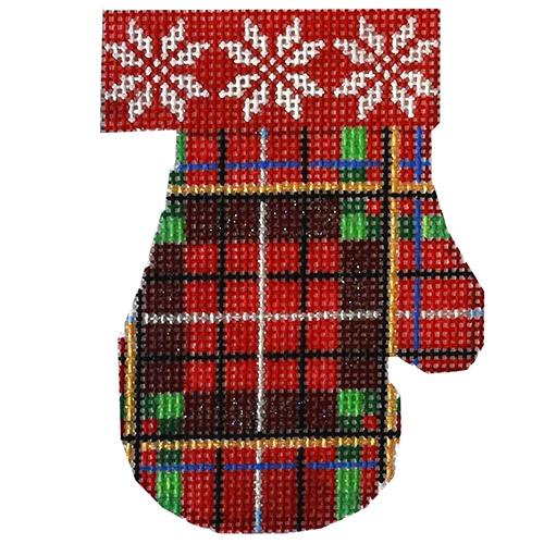 Snowflake Cuff / Plaid Mitten Painted Canvas Associated Talents 