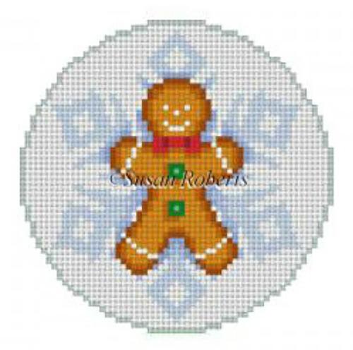 Snowflake Gingerbread Boy Painted Canvas Susan Roberts Needlepoint Designs, Inc. 