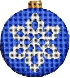 Snowflake on Blue Ball Ornament Painted Canvas Associated Talents 
