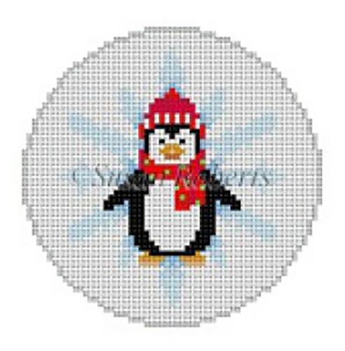 Snowflake Penguin Ornament Painted Canvas Susan Roberts Needlepoint Designs, Inc. 
