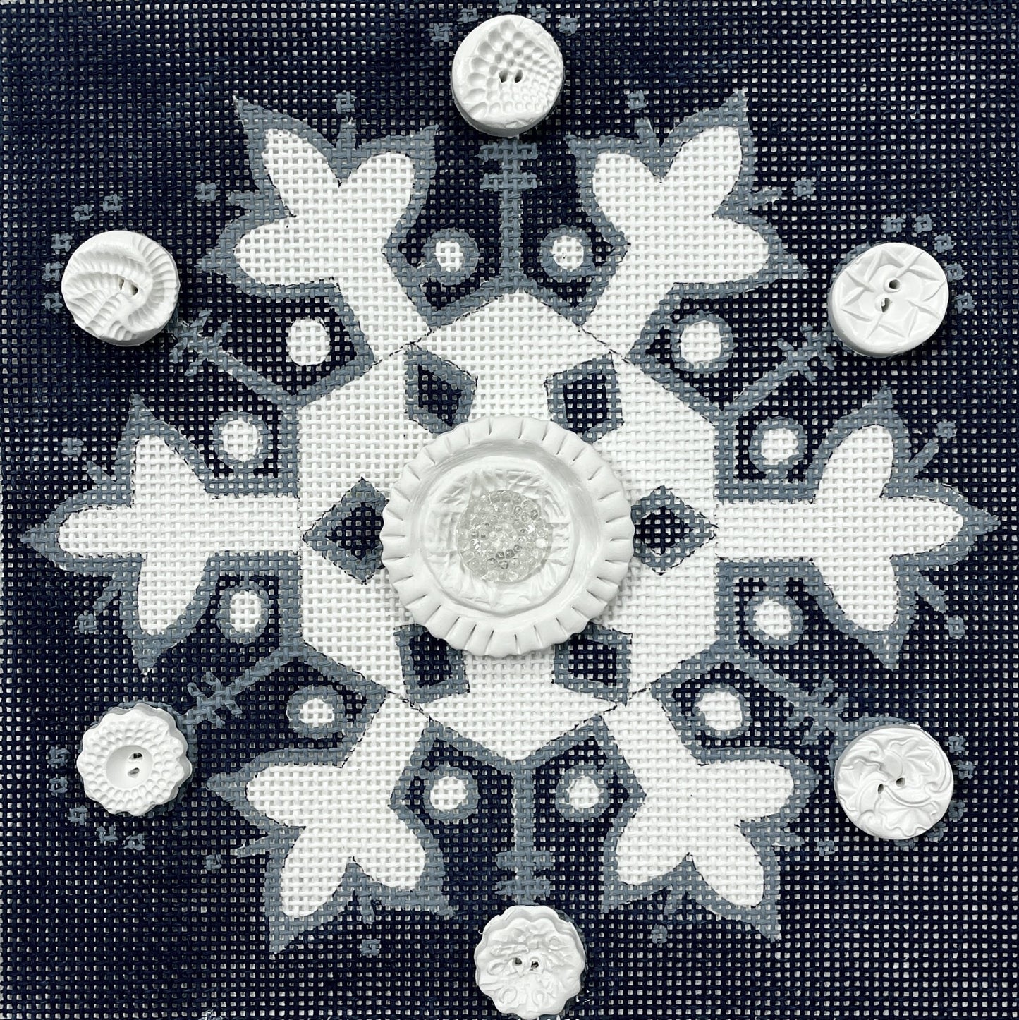 Snowflake with Decorative Buttons