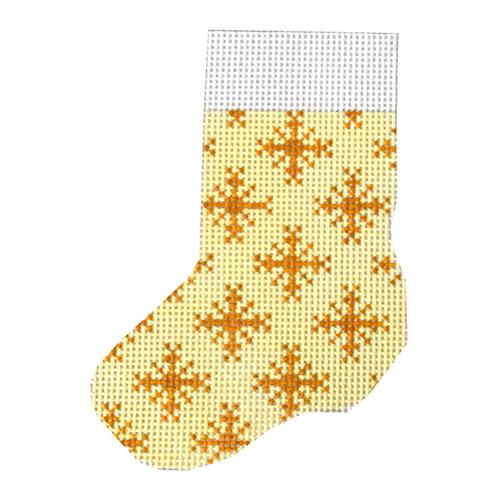 Snowflakes Mini Stocking Painted Canvas J. Child Designs  - 1