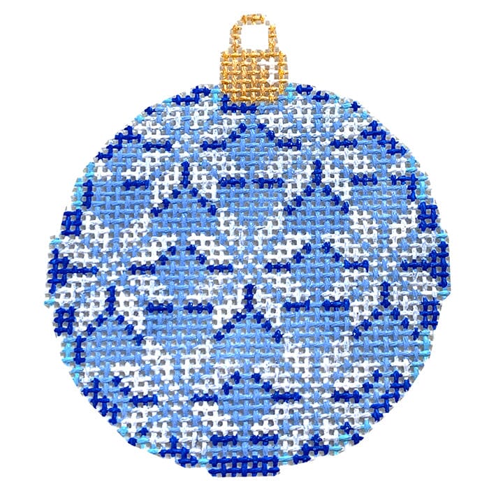 Snowflakes on Blue Mini Ball Ornament Painted Canvas Associated Talents 
