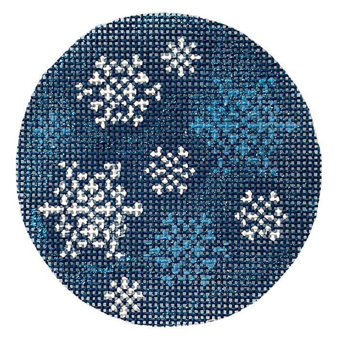 Snowflakes on Blue Painted Canvas Alice Peterson Company 