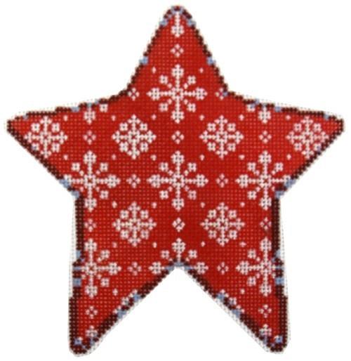 Snowflakes on Red Star Painted Canvas Associated Talents 