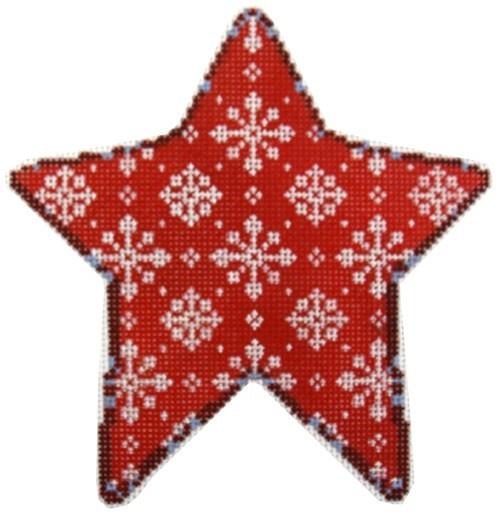 Snowflakes on Red Star Painted Canvas Associated Talents  - 1