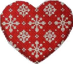 Snowflakes/Red Heart Painted Canvas Associated Talents 
