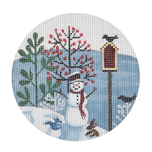 Snowman and Animals Ornament Painted Canvas Painted Pony Designs 