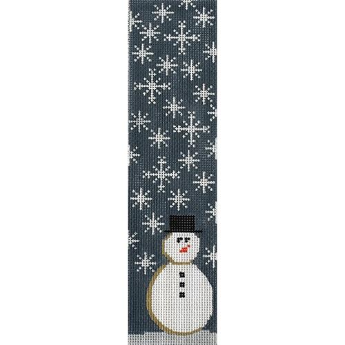 Snowman and Snowflakes Bookmark Painted Canvas J. Child Designs 