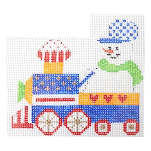 Snowman and Train Painted Canvas The Princess & Me 