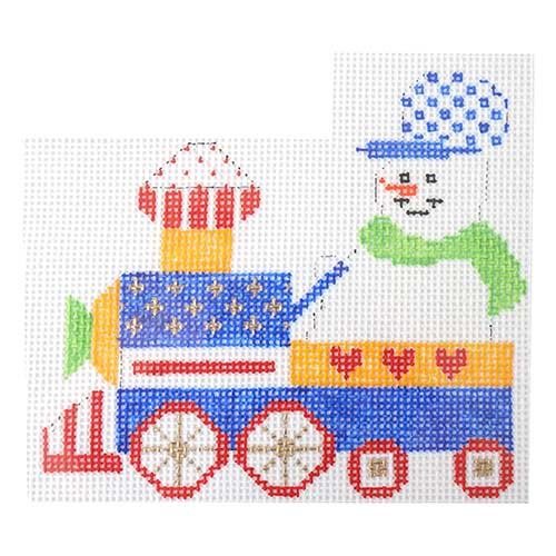 Snowman and Train Painted Canvas The Princess & Me  - 1