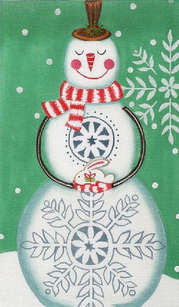 Snowman & Bunny Painted Canvas Ewe & Eye  - 1