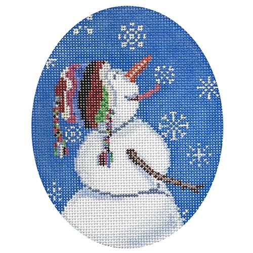 Snowman Catching Snowflakes Painted Canvas Scott Church Creative  - 1