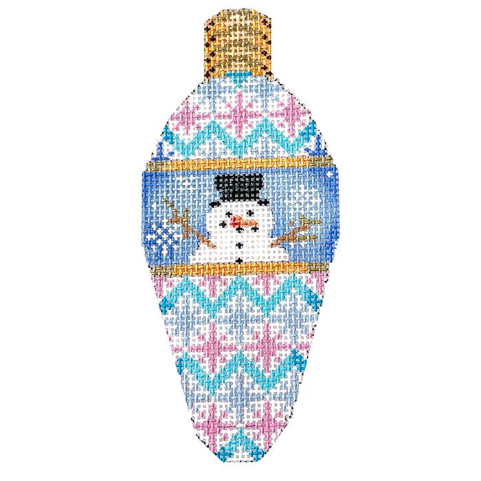 Snowman Chevron Light Bulb Painted Canvas Associated Talents 