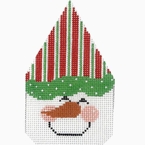 Snowman Face   Striped Hat DD Painted Canvas Danji Designs  - 1