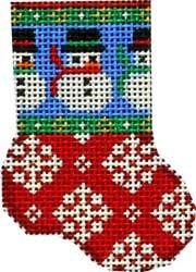 Snowman / Flakes Micro Sock Painted Canvas Associated Talents 

