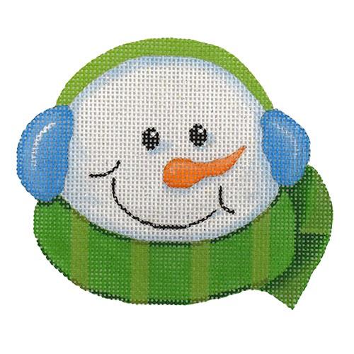 Snowman Head - Green Painted Canvas Pepperberry Designs 