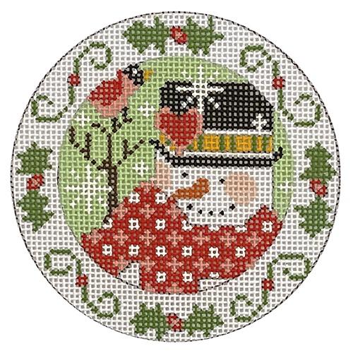 Snowman Holly Painted Canvas Danji Designs  - 1