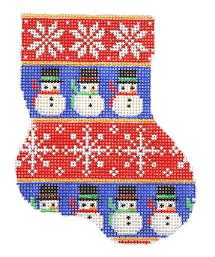 Snowman Mini Stocking Painted Canvas Associated Talents 