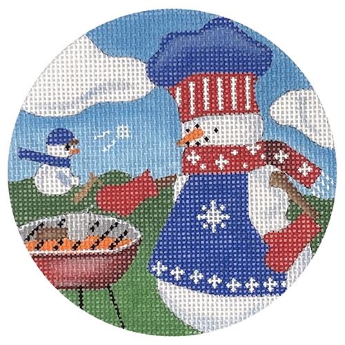 Snowman of the Month - June Painted Canvas Pepperberry Designs 