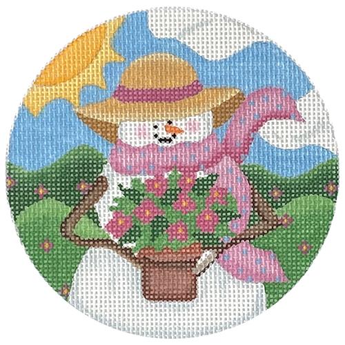 Snowman of the Month   May Painted Canvas Pepperberry Designs  - 1