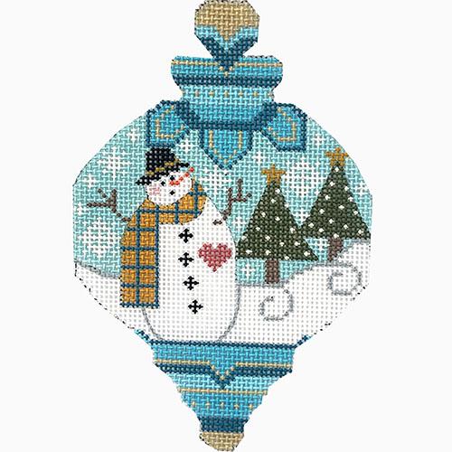 Snowman Ornament #1 CH Painted Canvas Danji Designs  - 1