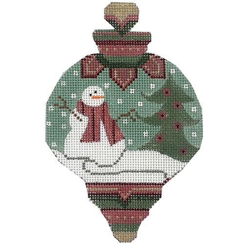 Snowman Ornament #2 CH Painted Canvas Danji Designs  - 1